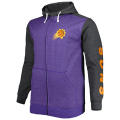 Fanatics Phoenix Suns Big & Tall Down and Distance Full-Zip Hoodie Purple/Heathered Black