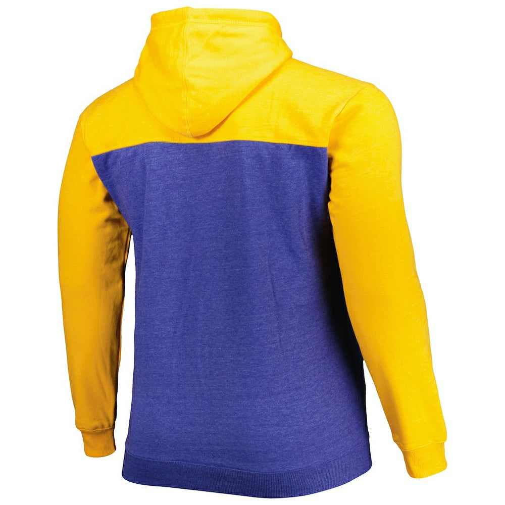 Fanatics Golden State Warriors Big & Tall Down and Distance Full-Zip Hoodie Royal/Gold