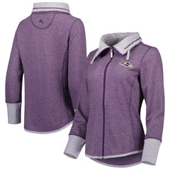Baltimore Ravens Women's Sport Sun Fade Full-Zip Sweatshirt - Heathered Purple - Tommy Bahama