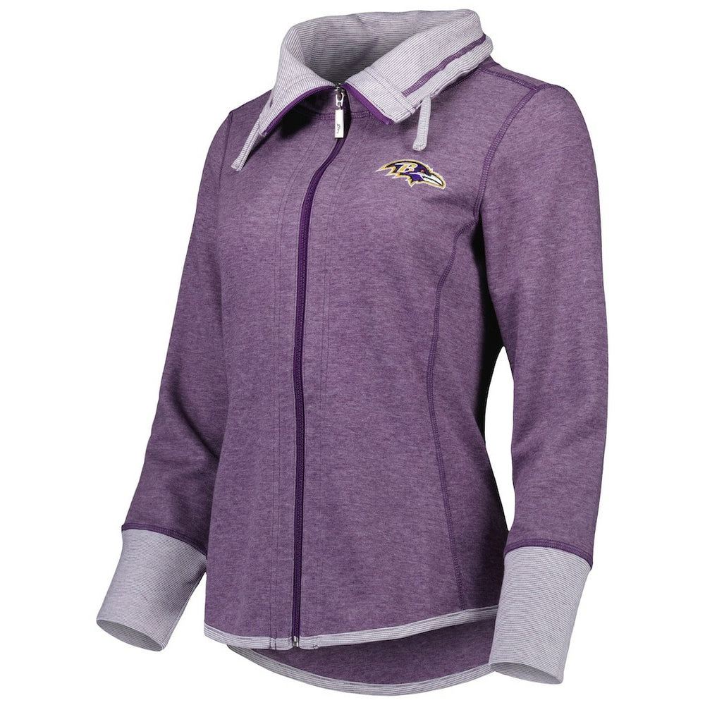 Baltimore Ravens Women's Sport Sun Fade Full-Zip Sweatshirt - Heathered Purple - Tommy Bahama