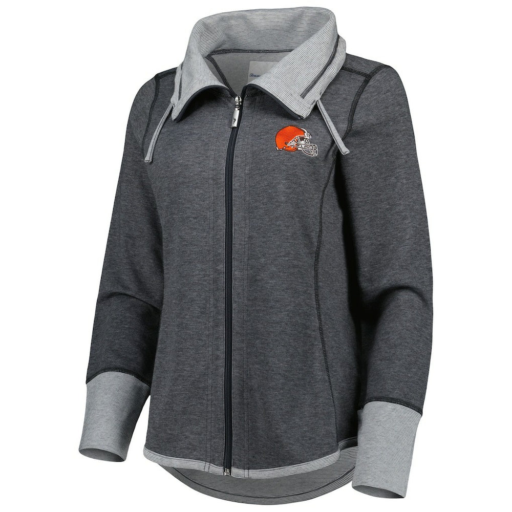Cleveland Browns Women's Sport Sun Fade Full-Zip Sweatshirt - Heathered Black - Tommy Bahama
