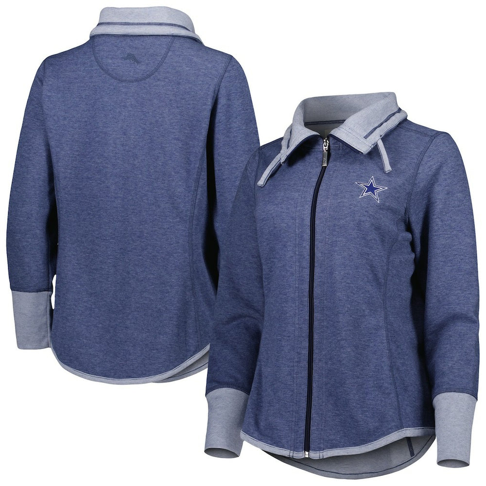 Dallas Cowboys Women's Sport Sun Fade Full-Zip Sweatshirt - Heathered Navy - Tommy Bahama