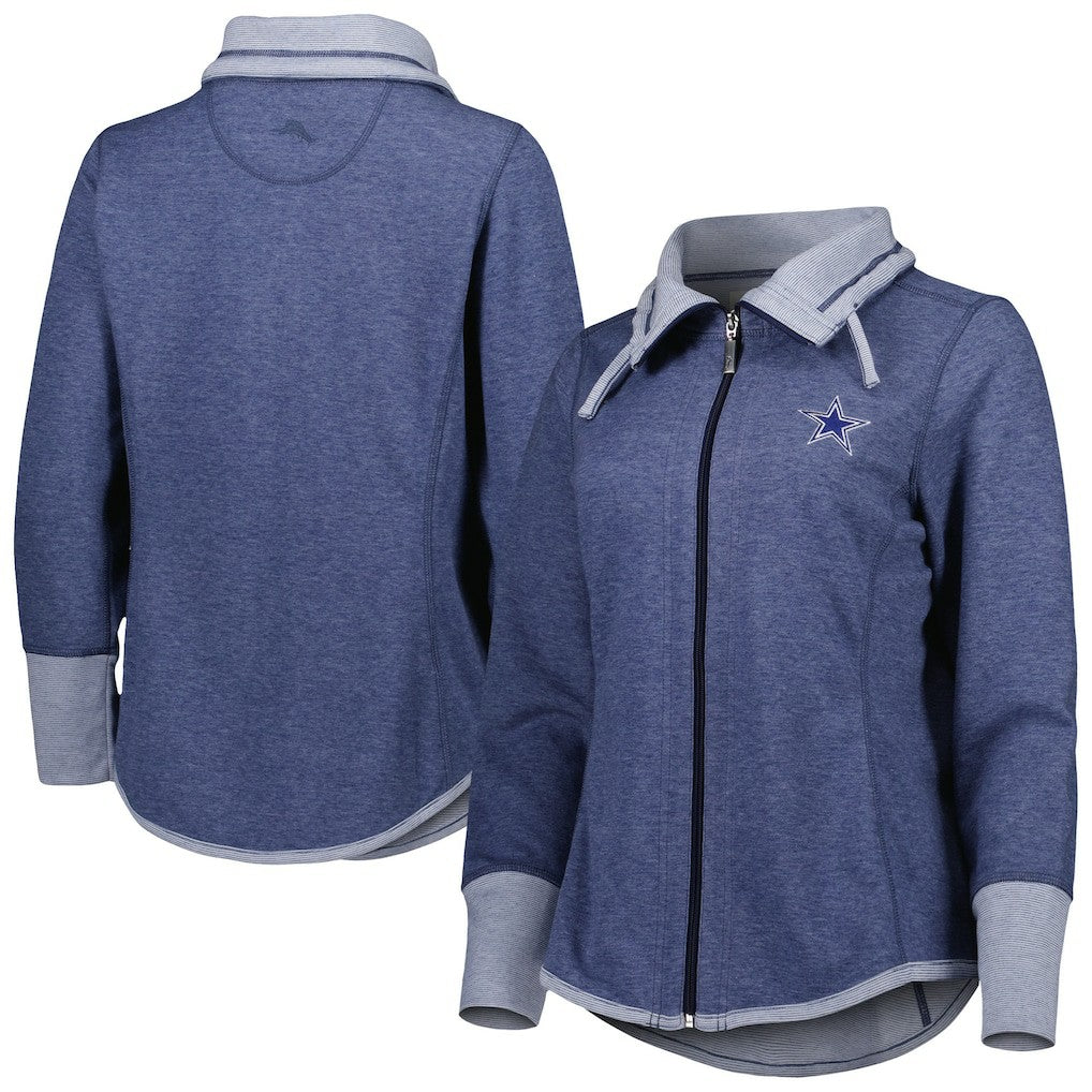 Dallas Cowboys Women's Sport Sun Fade Full-Zip Sweatshirt - Heathered Navy - Tommy Bahama