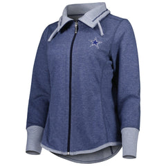 Dallas Cowboys Women's Sport Sun Fade Full-Zip Sweatshirt - Heathered Navy - Tommy Bahama