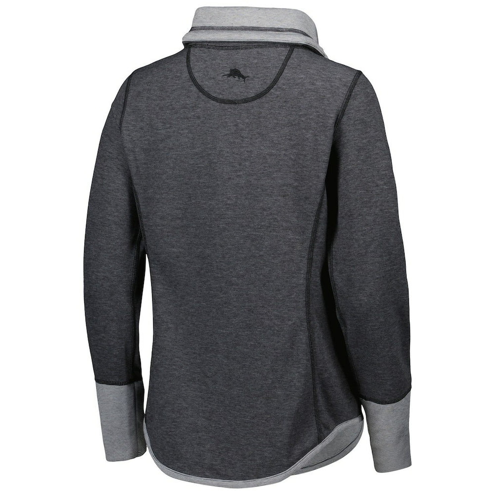 New Orleans Saints Women's Sport Sun Fade Full-Zip Sweatshirt - Heathered Black - Tommy Bahama