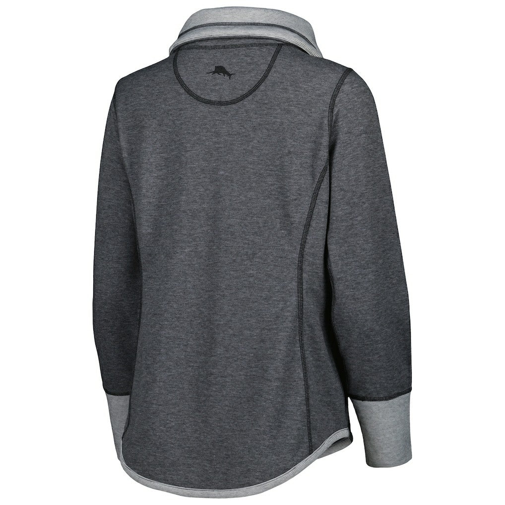 Pittsburgh Steelers Women's Sport Sun Fade Full-Zip Sweatshirt - Heathered Black - Tommy Bahama
