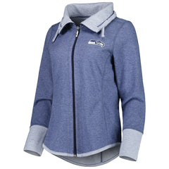 Seattle Seahawks Women's Sport Sun Fade Full-Zip Sweatshirt - Heathered College Navy - Tommy Bahama