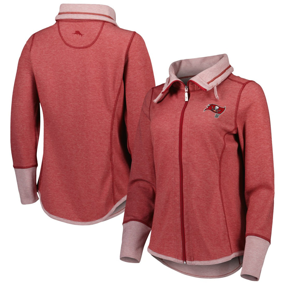 Tampa Bay Buccaneers Women's Sport Sun Fade Full-Zip Sweatshirt - Heathered Red - Tommy Bahama