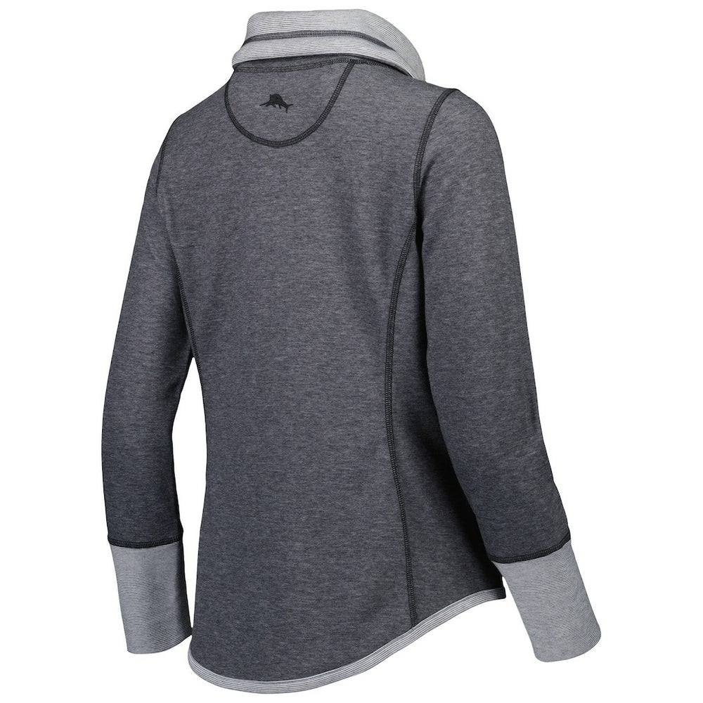 Washington Commanders Women's Sport Sun Fade Full-Zip Sweatshirt - Heathered Black - Tommy Bahama