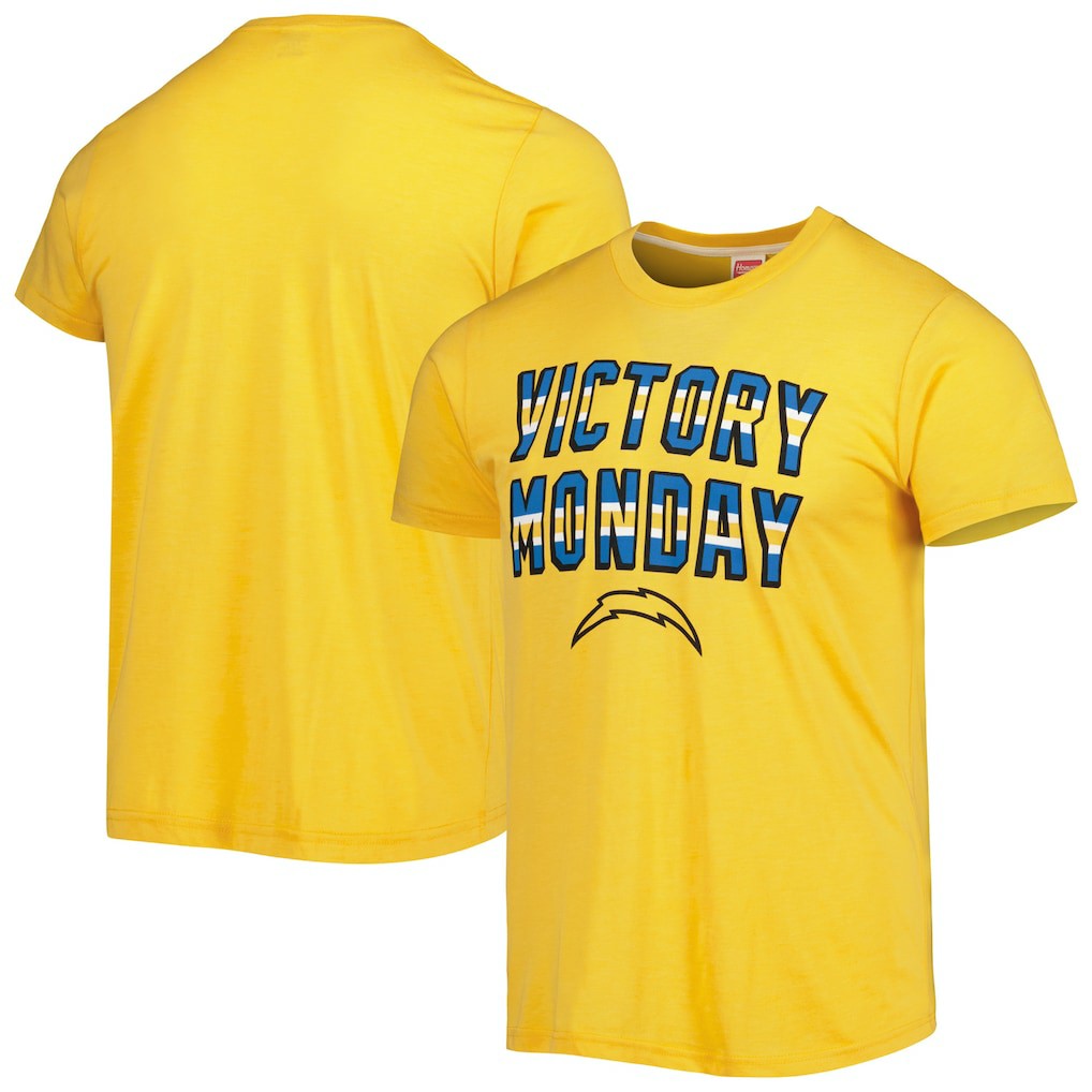 Los Angeles Chargers Homage Victory Monday Tri-Blend T-Shirt - Gold - NFL