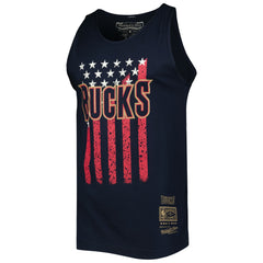 Mitchell & Ness Milwaukee Bucks Hardwood Classics Americana Stars and Stripes Tank Top Navy