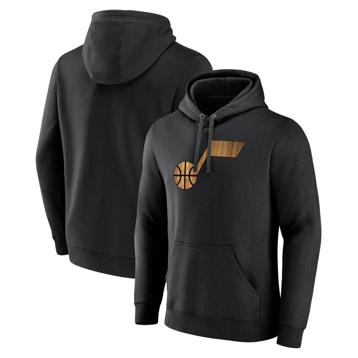 Utah Jazz Hardwood Logo Pullover Hoodie Black