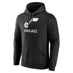 Utah Jazz Wordmark Team Logo Pullover Hoodie Black