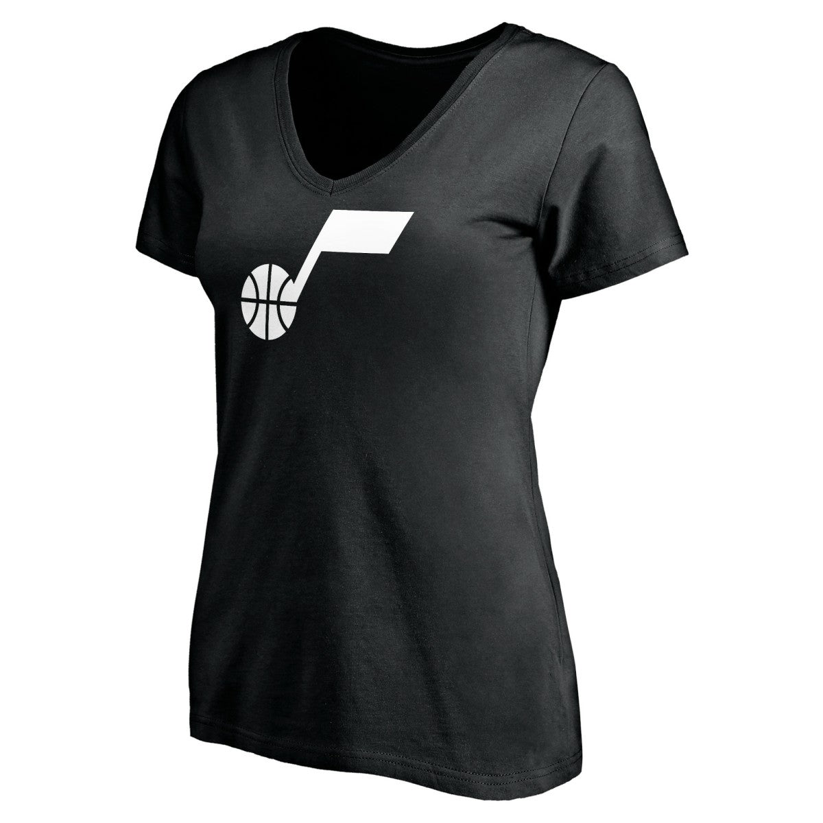 Utah Jazz Women's Primary Team Logo V-Neck T-Shirt Black