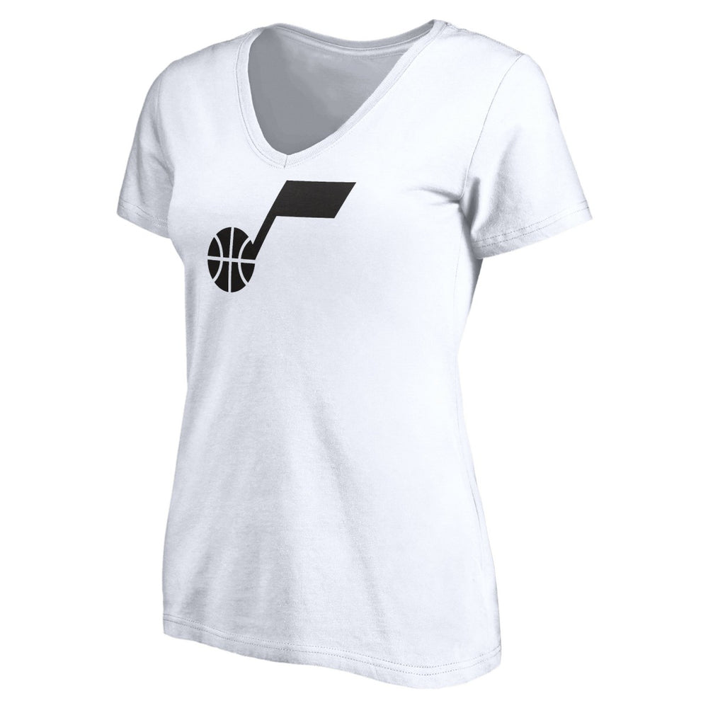 Utah Jazz Women's Primary Team Logo V-Neck T-Shirt White