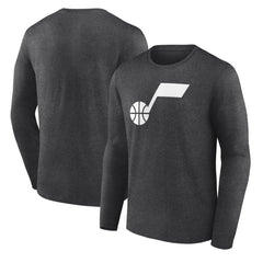 Utah Jazz Primary Logo Team Long Sleeve T-Shirt Heathered Charcoal
