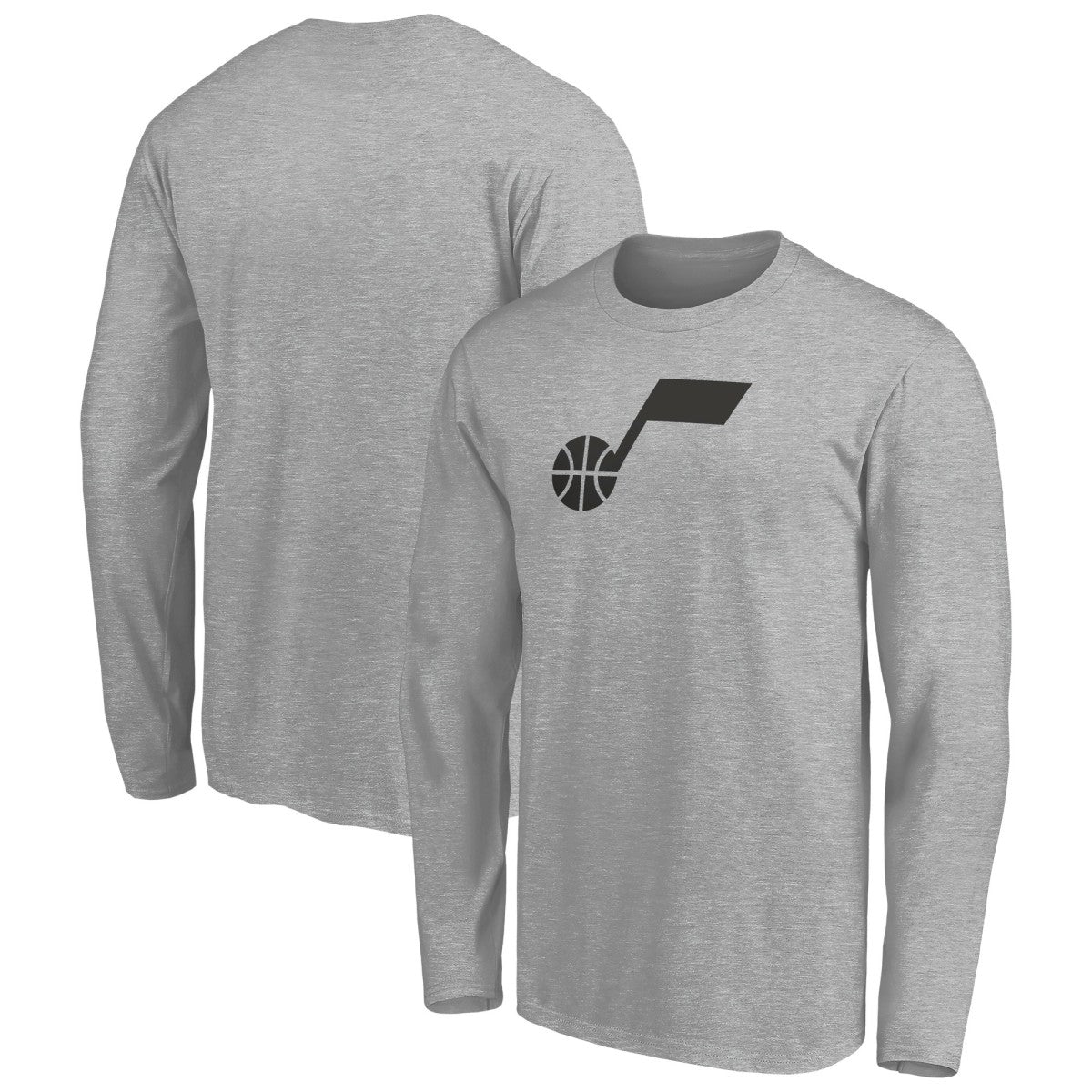 Utah Jazz Primary Logo Team Long Sleeve T-Shirt Heathered Gray