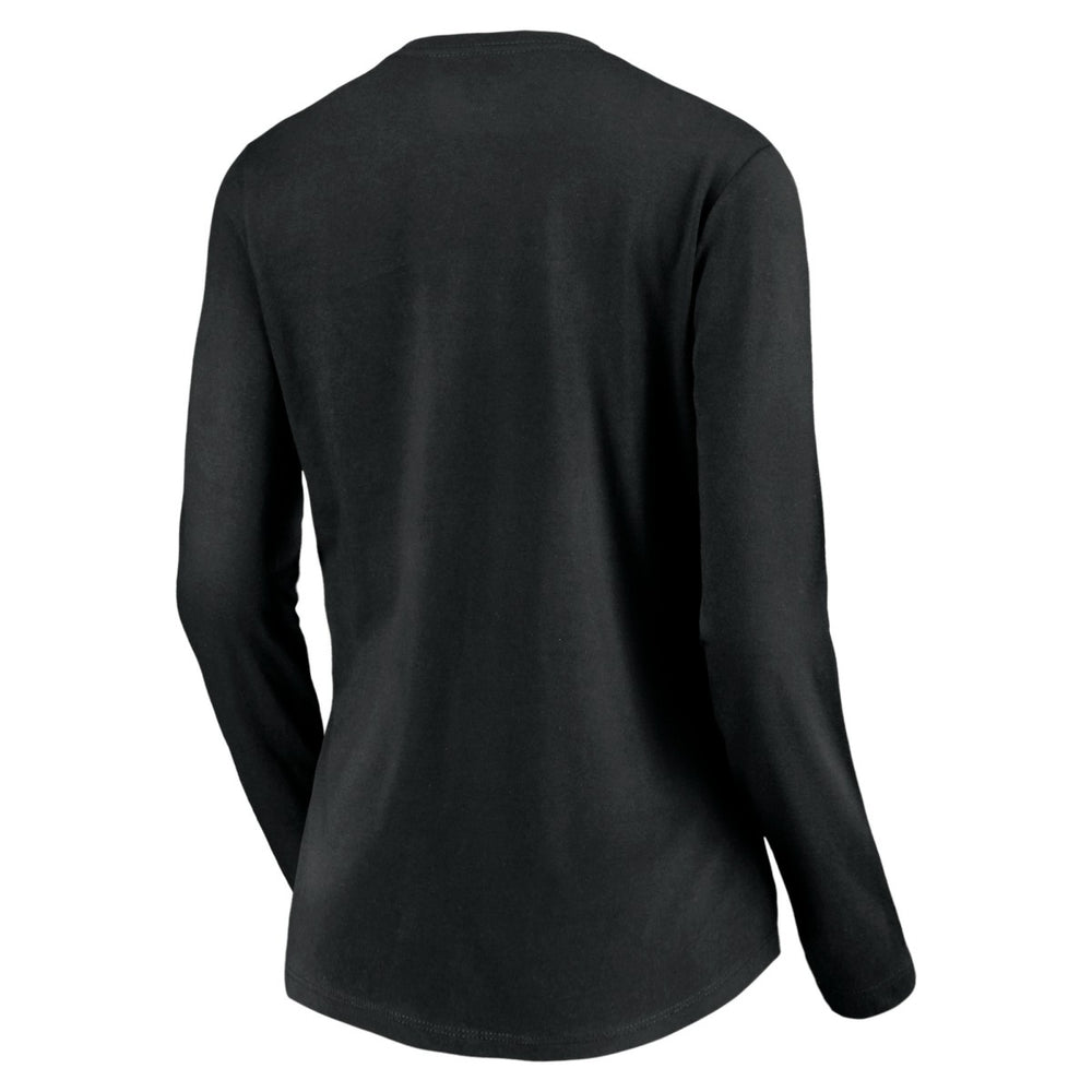 Utah Jazz Women's Primary Logo Team Long Sleeve V-Neck T-Shirt Black