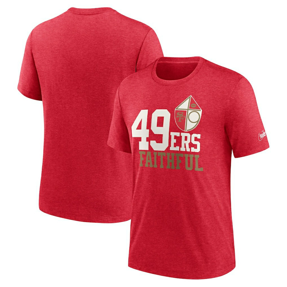 San Francisco 49ers Local Tri-Blend T-Shirt - Heather Scarlet - Nike