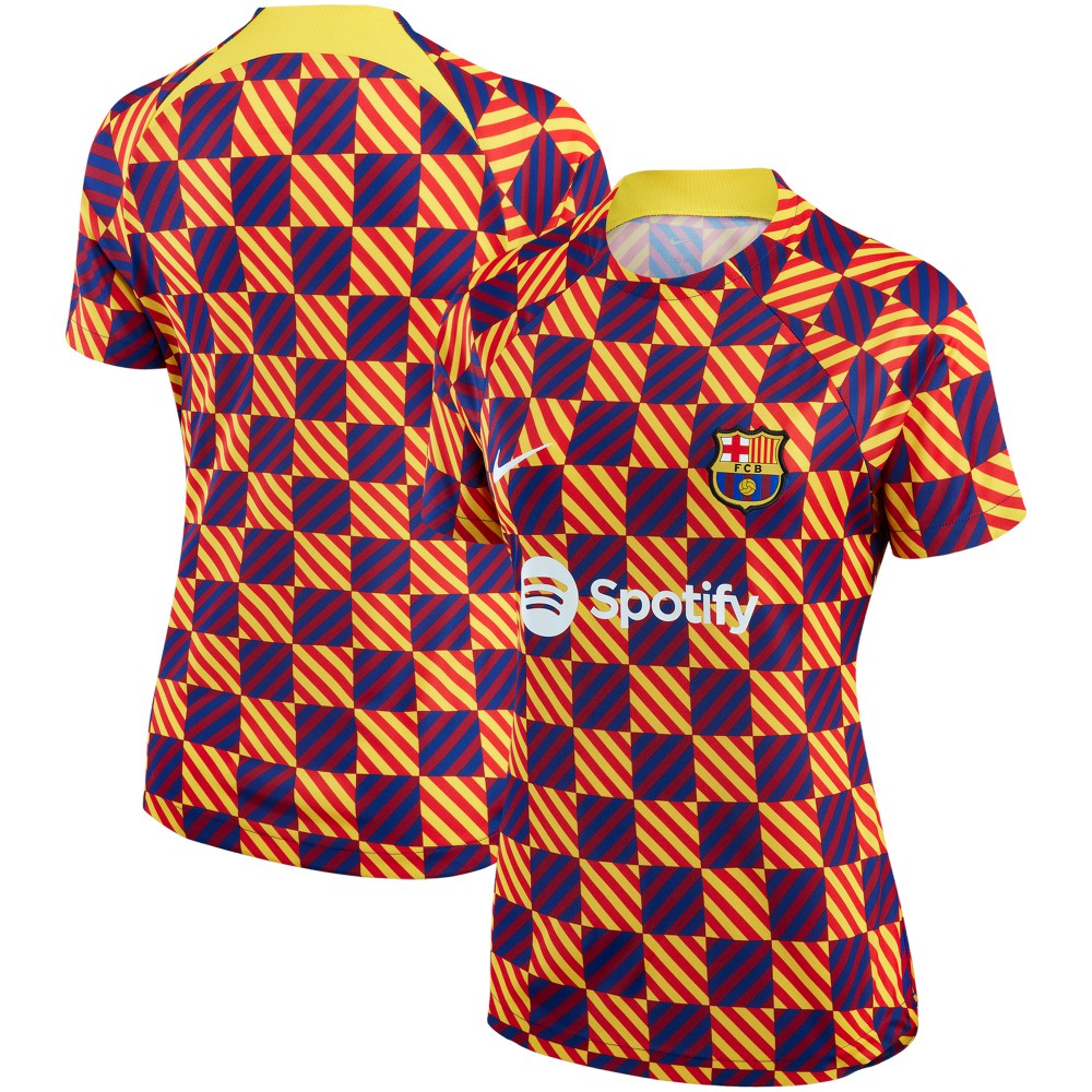 Nike - Barcelona Women's 2022/23 Pre-Match Raglan Performance Top - Yellow
