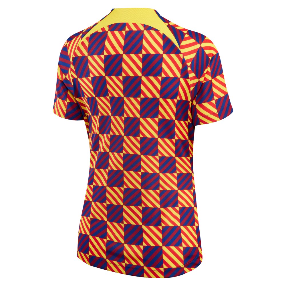 Nike - Barcelona Women's 2022/23 Pre-Match Raglan Performance Top - Yellow