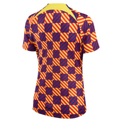 Nike - Barcelona Women's 2022/23 Pre-Match Raglan Performance Top - Yellow