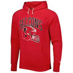 Atlanta Falcons Homage Retro Helmet Tri-Blend Raglan Pullover Hoodie - Red - NFL