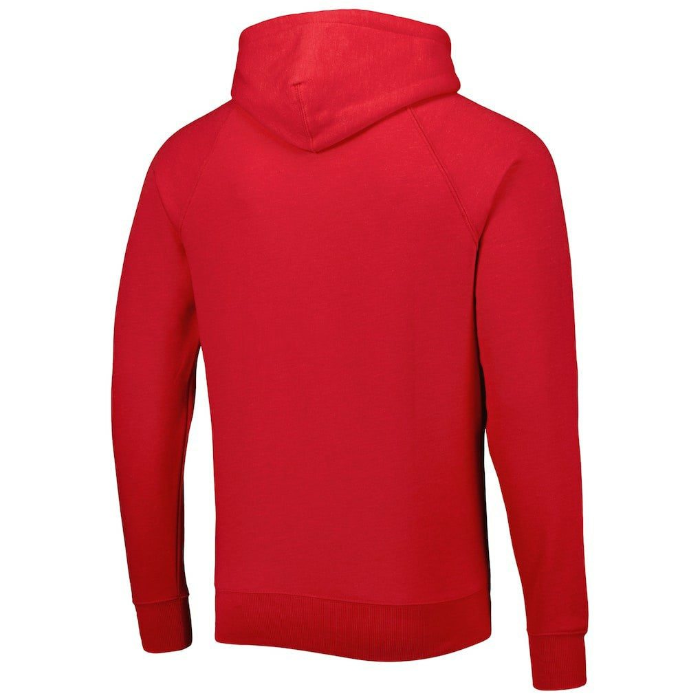 Atlanta Falcons Homage Retro Helmet Tri-Blend Raglan Pullover Hoodie - Red - NFL