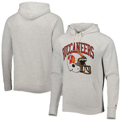 Tampa Bay Buccaneers Homage Retro Helmet Tri-Blend Raglan Pullover Hoodie - Ash - NFL