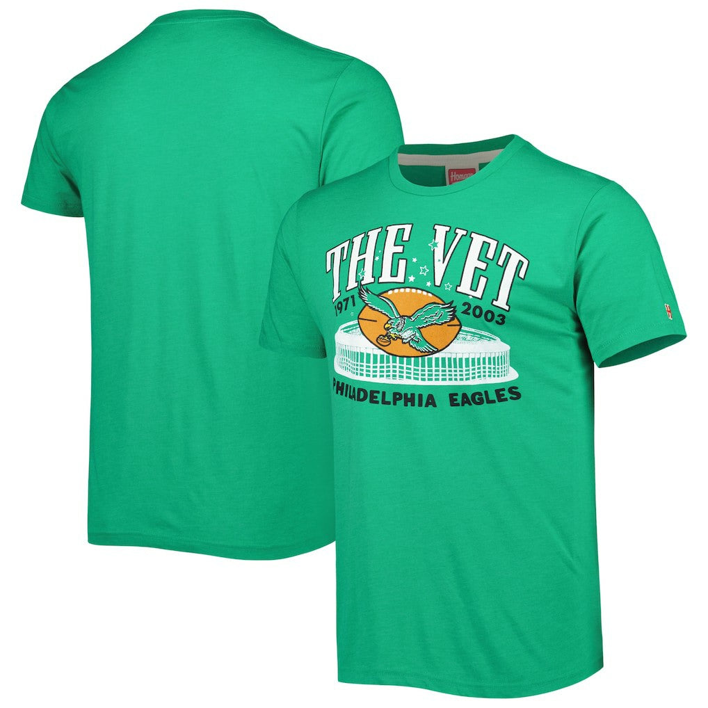 Philadelphia Eagles Homage Stadium Tri-Blend T-Shirt - Green - NFL