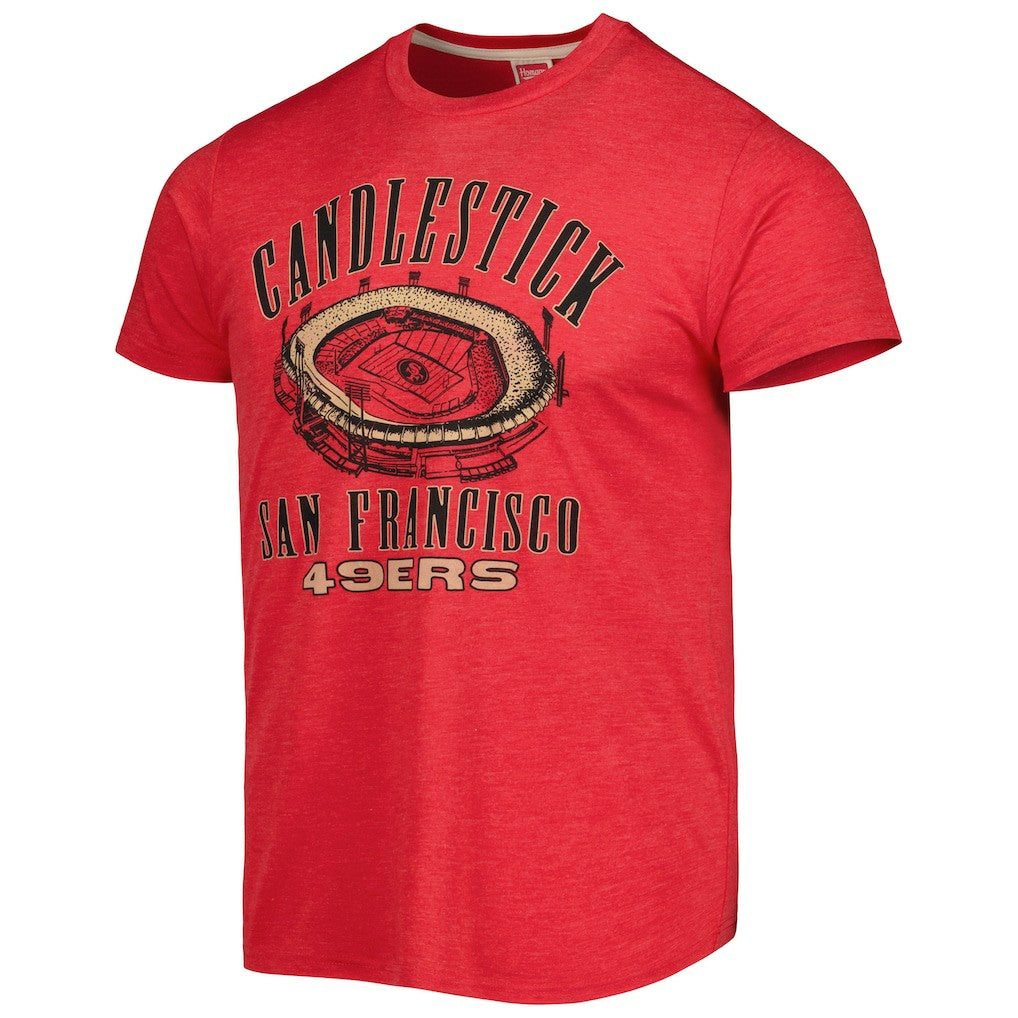 San Francisco 49ers Homage Stadium Tri-Blend T-Shirt - Scarlet - NFL