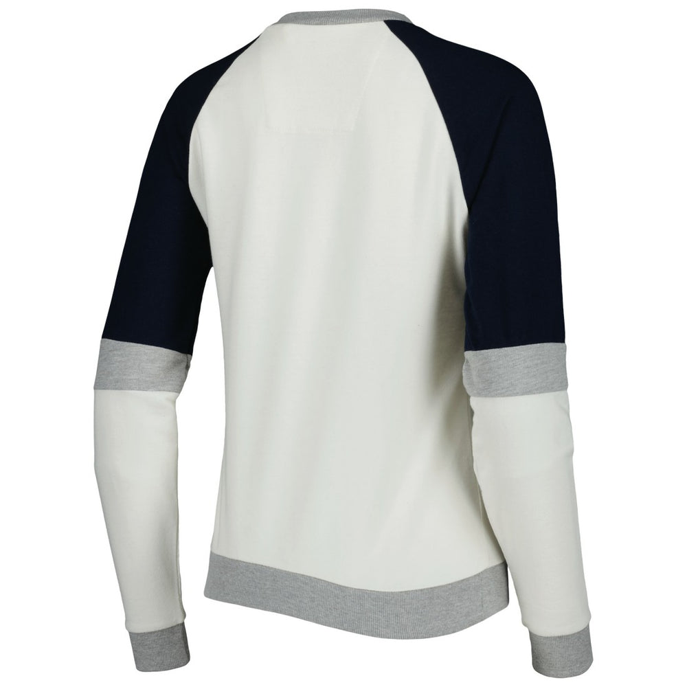 Tennessee Titans Antigua Women's Avenue Raglan Pullover Sweatshirt - Cream/Navy - NFL