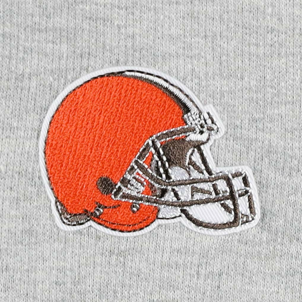Cleveland Browns Antigua Women's Lightweight Jackpot Raglan Half-Zip Pullover Hoodie - Heather Gray - NFL