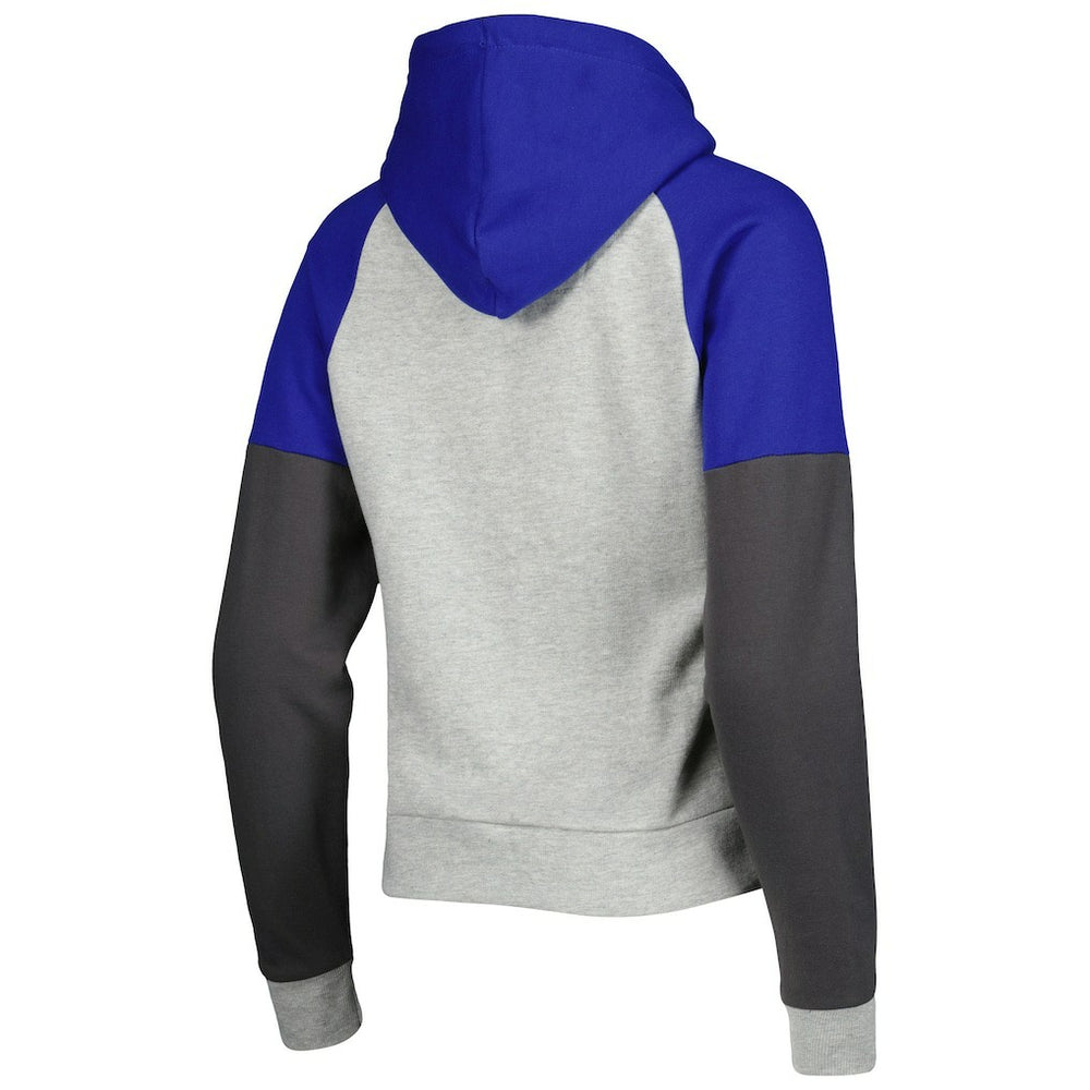 Los Angeles Rams Antigua Women's Lightweight Jackpot Raglan Half-Zip Pullover Hoodie - Heather Gray - NFL