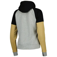 New Orleans Saints Antigua Women's Lightweight Jackpot Raglan Half-Zip Pullover Hoodie - Heather Gray - NFL