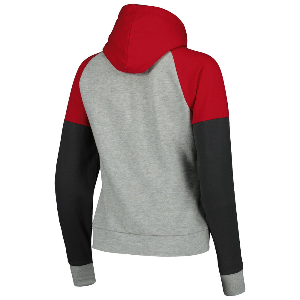 Tampa Bay Buccaneers Antigua Women's Lightweight Jackpot Raglan Half-Zip Pullover Hoodie - Heather Gray - NFL