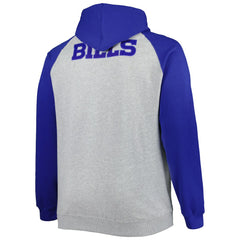 Buffalo Bills Big & Tall Fleece Raglan Full-Zip Hoodie Jacket - Heather Gray - NFL