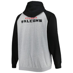 Atlanta Falcons Big & Tall Fleece Raglan Full-Zip Hoodie Jacket - Heather Gray - NFL
