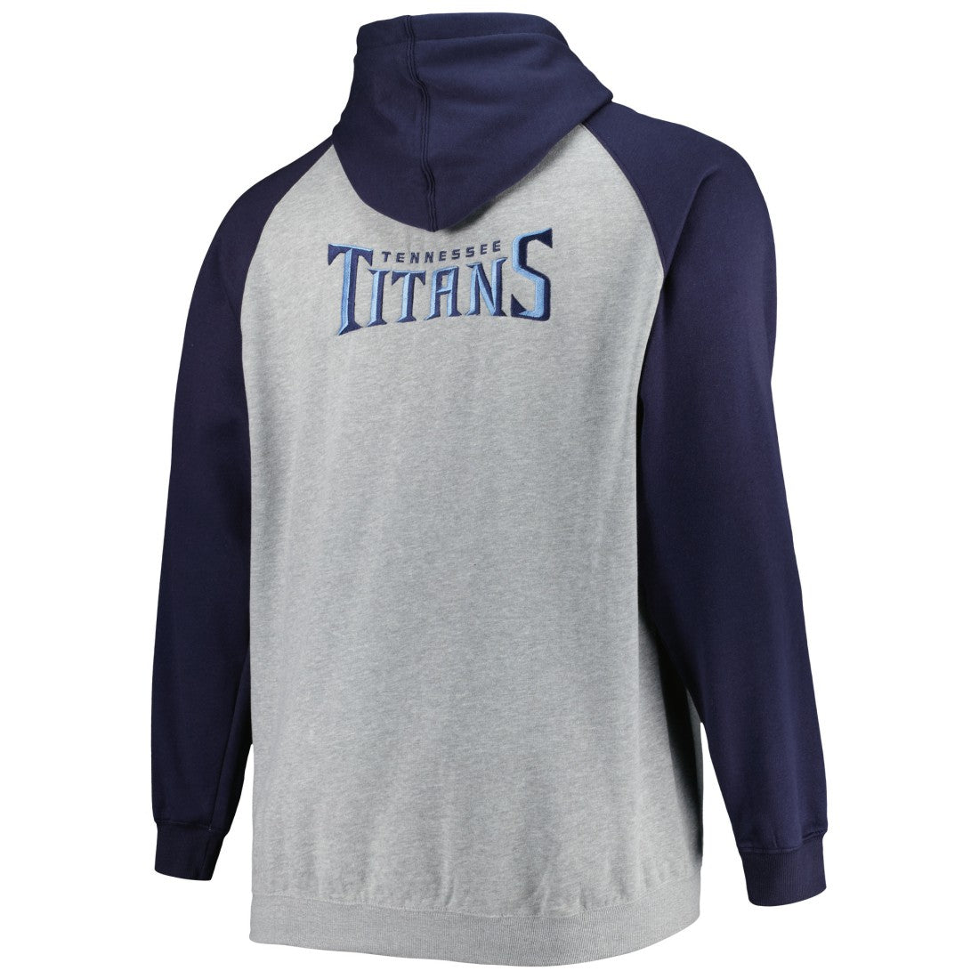 Tennessee Titans Big & Tall Fleece Raglan Full-Zip Hoodie Jacket - Heather Gray - NFL