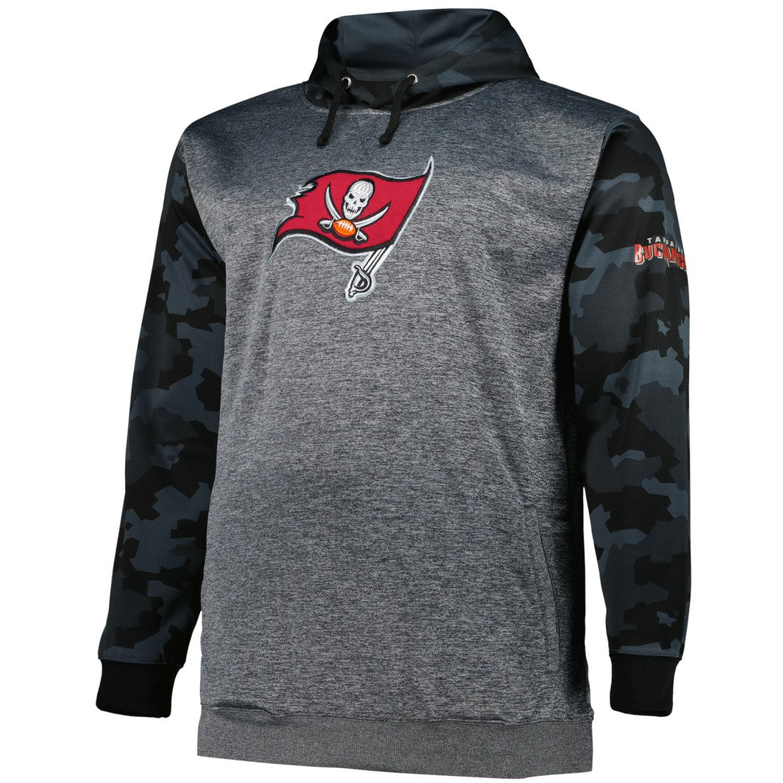 Tampa Bay Buccaneers Big & Tall Camo Pullover Hoodie - Heather Charcoal - Fanatics