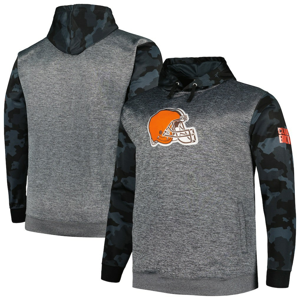 Cleveland Browns Big & Tall Camo Pullover Hoodie - Heather Charcoal - Fanatics