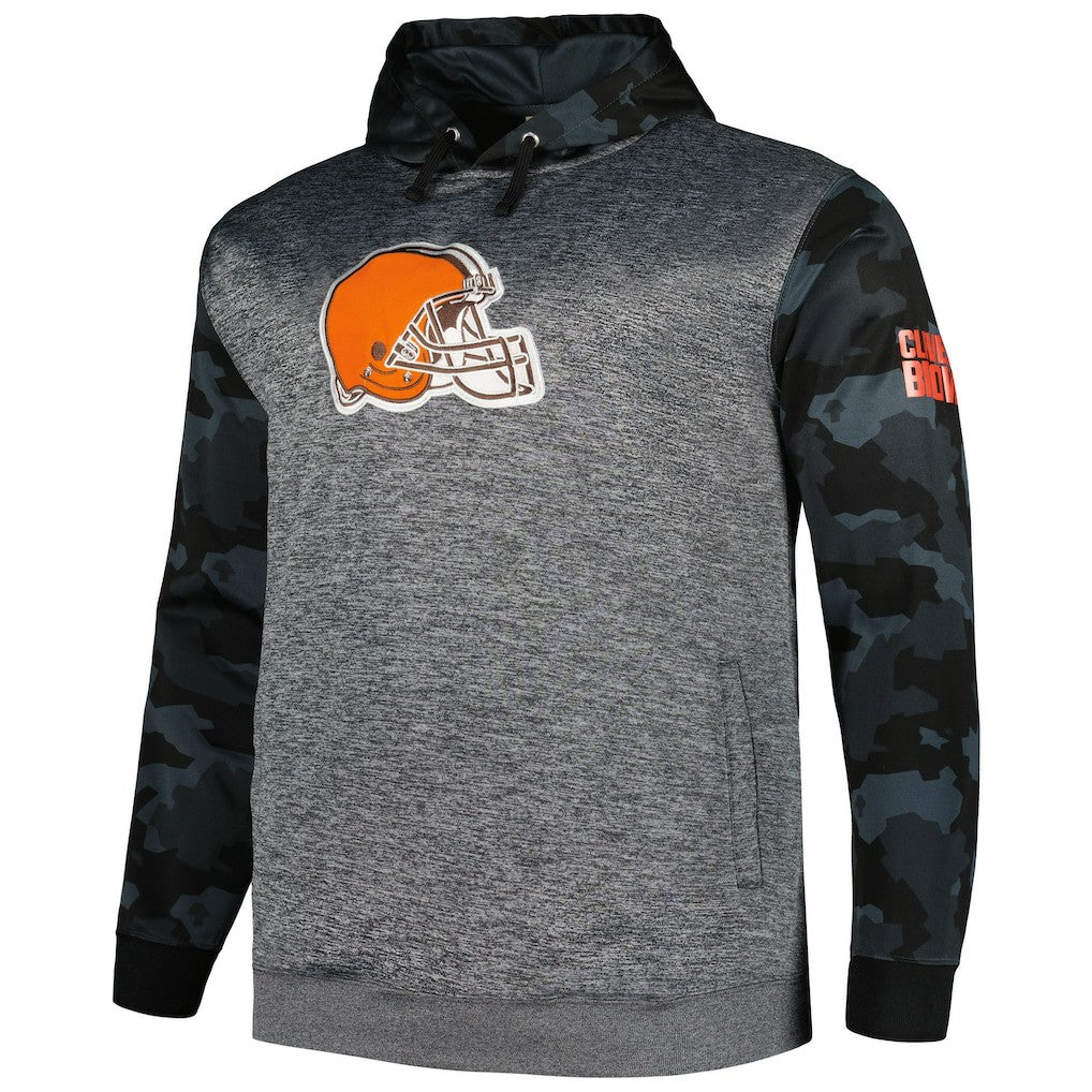 Cleveland Browns Big & Tall Camo Pullover Hoodie - Heather Charcoal - Fanatics
