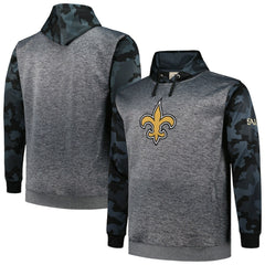 New Orleans Saints Big & Tall Camo Pullover Hoodie - Heather Charcoal - Fanatics