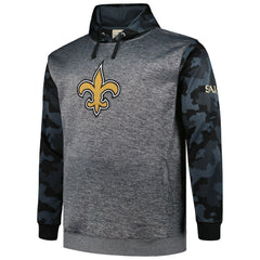 New Orleans Saints Big & Tall Camo Pullover Hoodie - Heather Charcoal - Fanatics