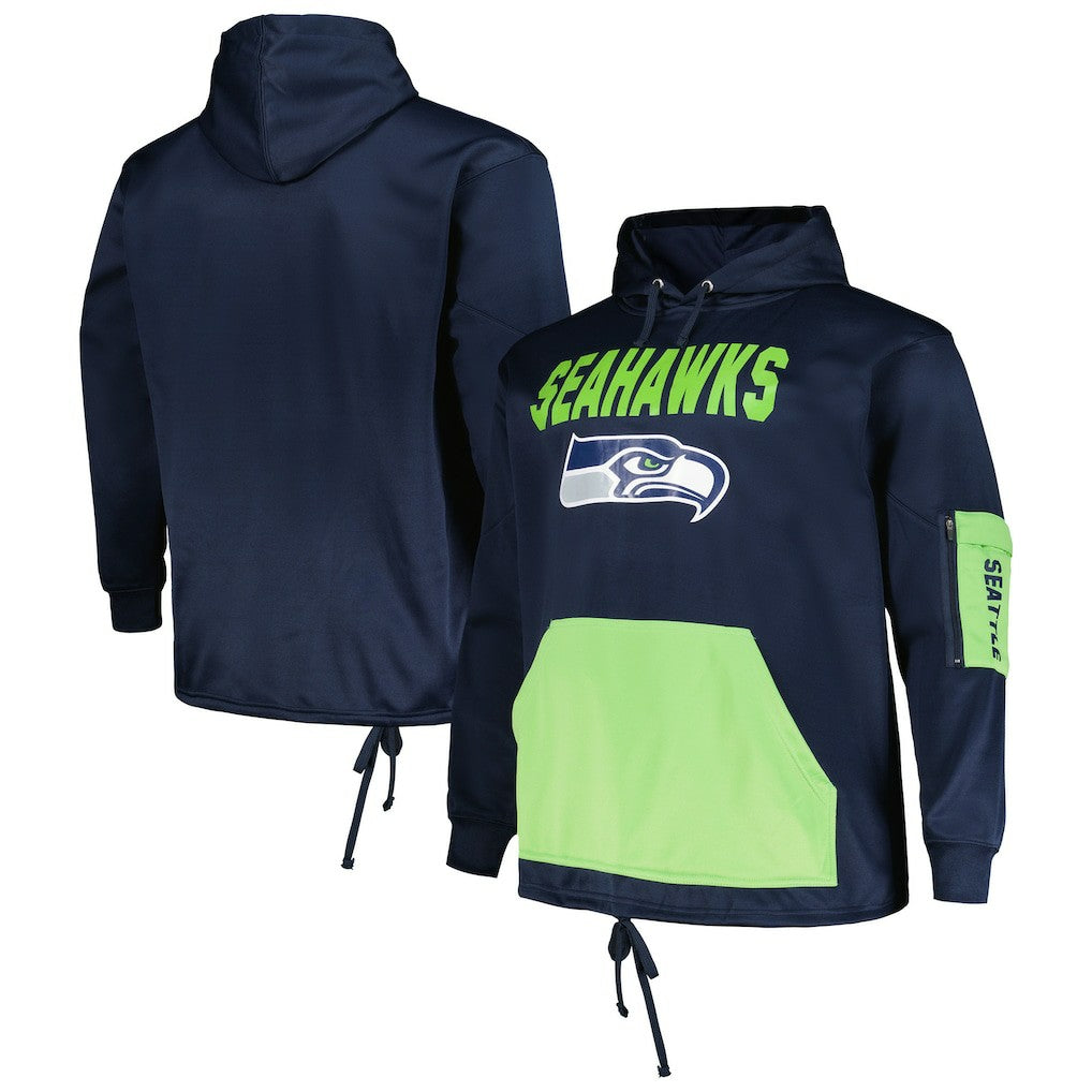 Seattle Seahawks Big & Tall Pullover Hoodie - College Navy - Fanatics