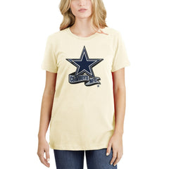 Dallas Cowboys New Era Women's Chrome Sideline T-Shirt - Cream - NFL