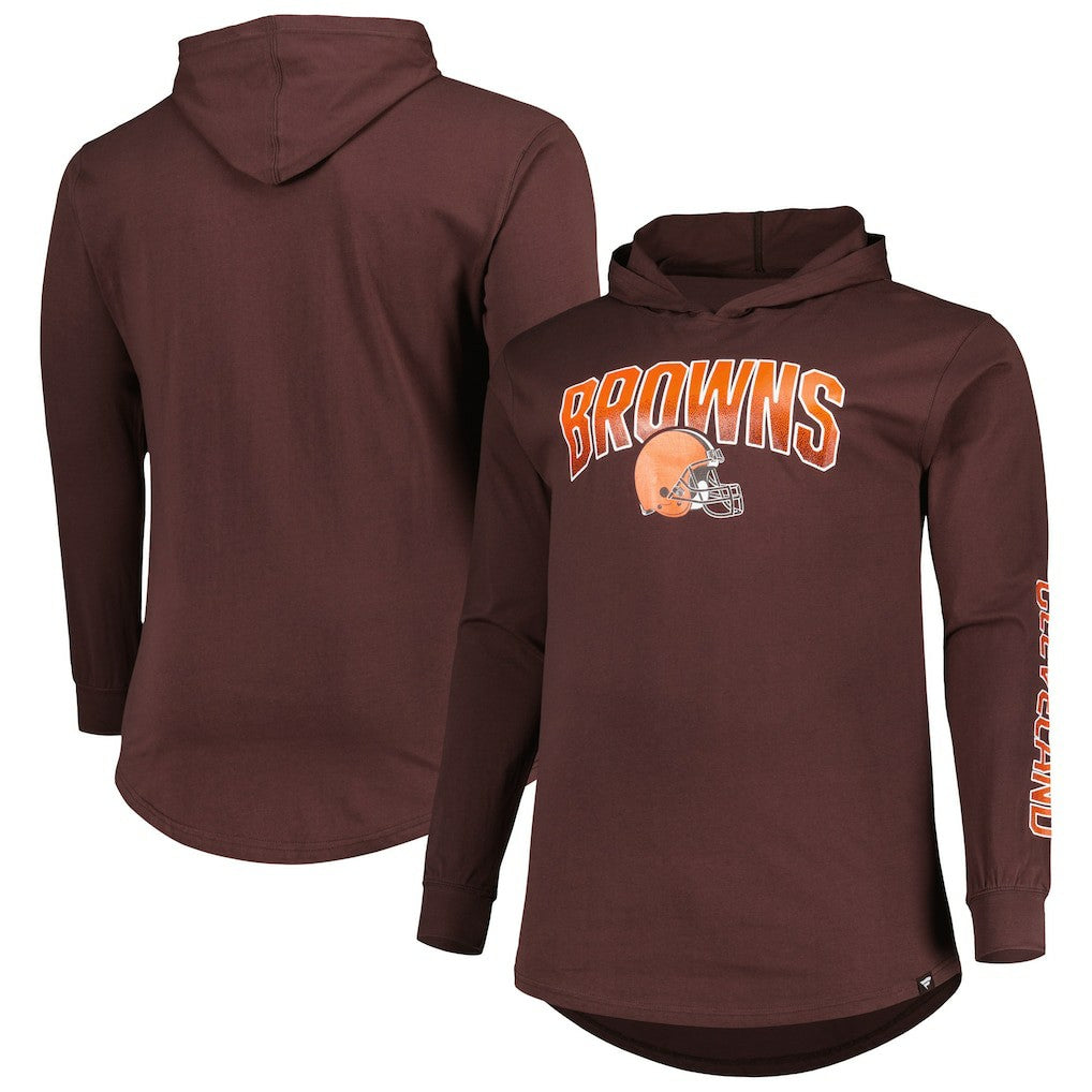 Cleveland Browns Big & Tall Front Runner Pullover Hoodie - Brown - Fanatics