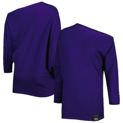 Baltimore Ravens KIYA TOMLIN Women's Twisted Tri-Blend Asymmetrical 3/4-Dolman Sleeve Sweatshirt - Purple - NFL