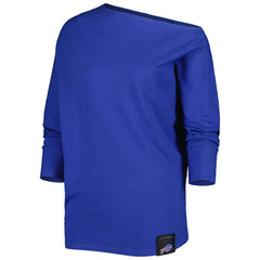 Buffalo Bills KIYA TOMLIN Women's Twisted Tri-Blend Asymmetrical 3/4-Dolman Sleeve Sweatshirt - Royal - NFL