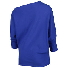 Buffalo Bills KIYA TOMLIN Women's Twisted Tri-Blend Asymmetrical 3/4-Dolman Sleeve Sweatshirt - Royal - NFL